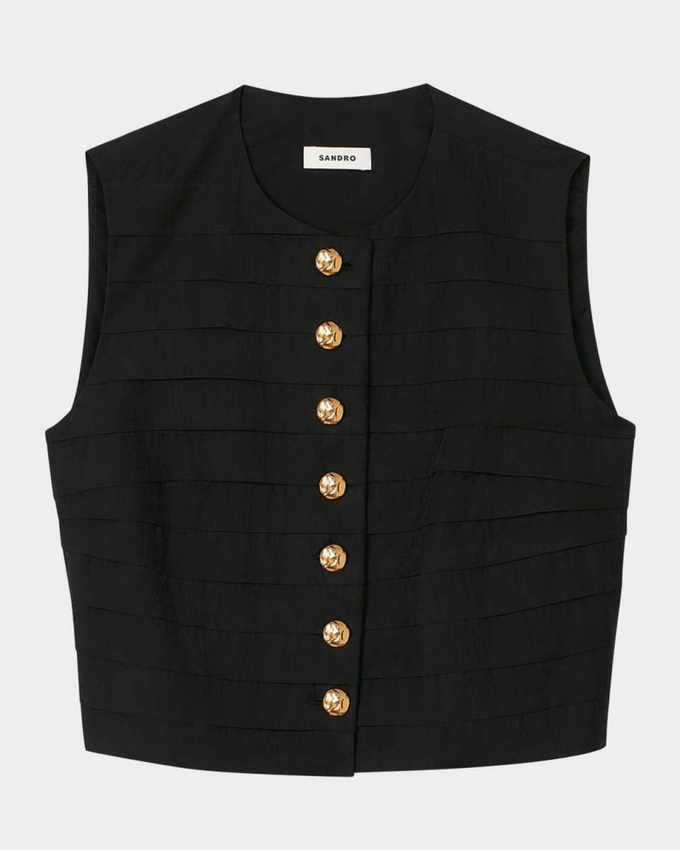 Eilat Pleated Button-Front Top